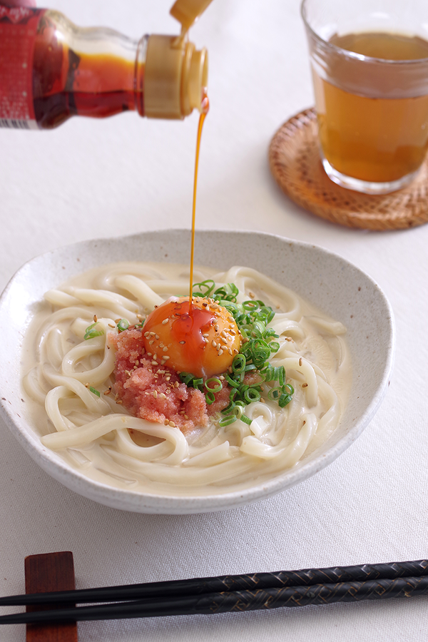 明太ごま豆乳うどん（ラー油）